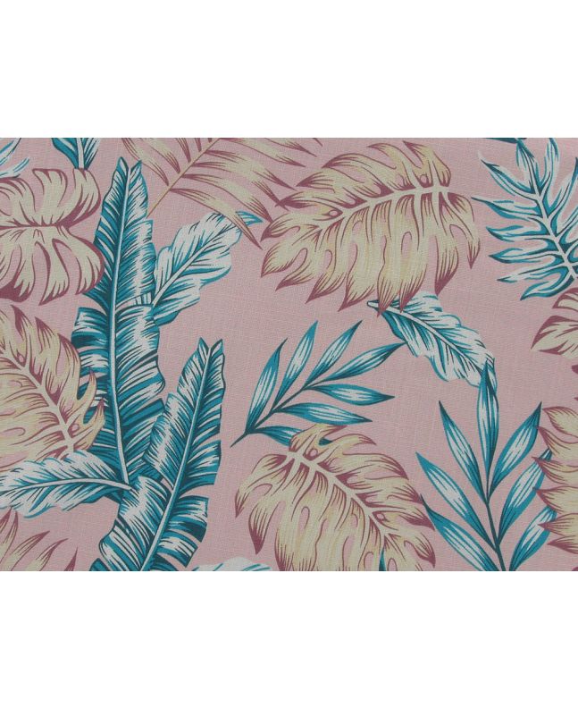 Island Palm Trees Stretch Cotton Linen Print, Cotton Candy