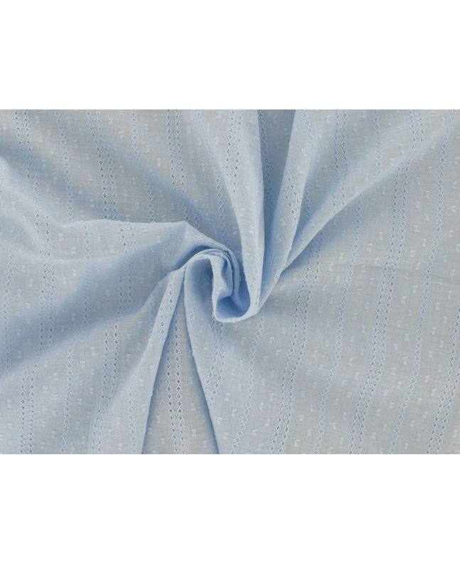 Jasmine Cotton Dobby Embroidered Anglaise, Sky Blue