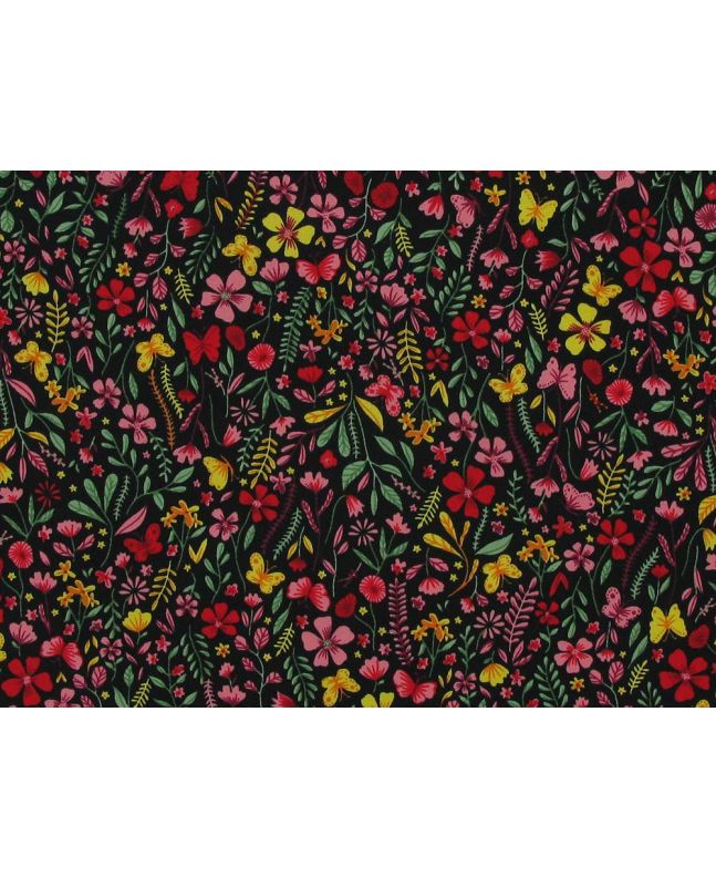 Jasmine Dreams Cotton Poplin Print, Black