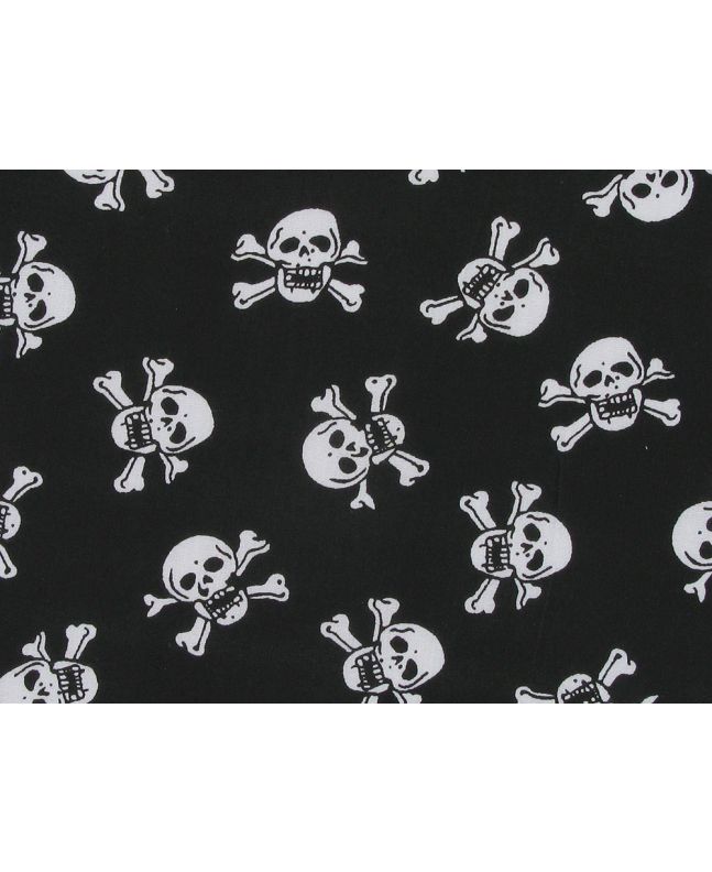 Jolly Roger Polycotton Print, Black