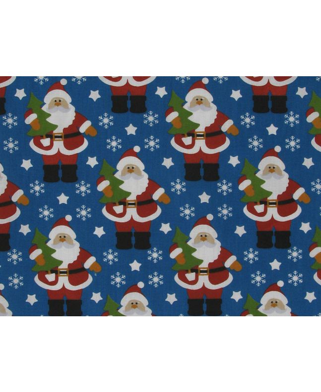 Joyful Santa Polycotton Print, Night