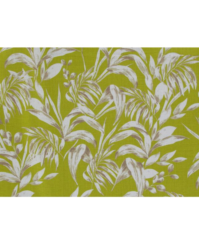 Jungle Leaf Stretch Cotton Linen Print, Chartreuse