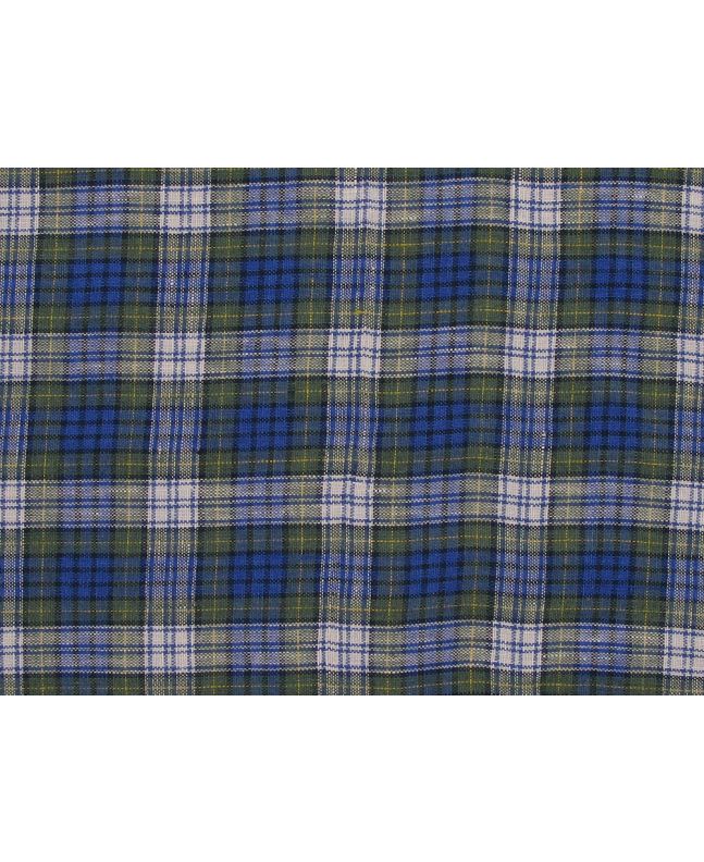 Keady Baron Plaid Irish Linen, Blue White Green