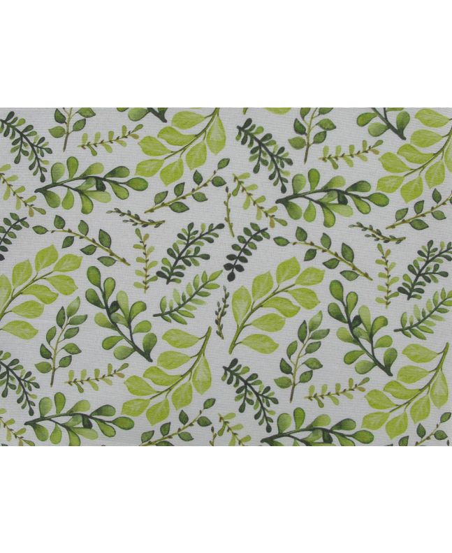 Leaf Branches Cotton Rich Panama Canvas, Green