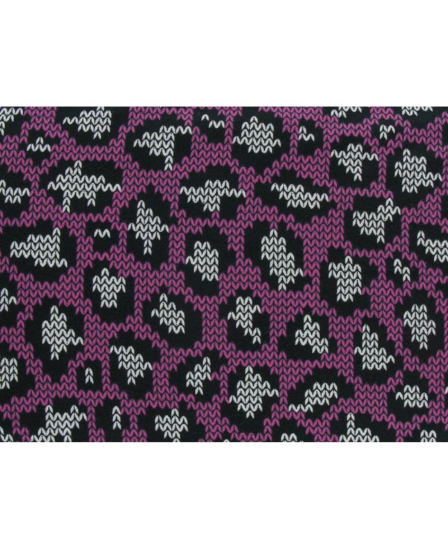 Leopard Knit Print Cotton Jersey, Fuchsia