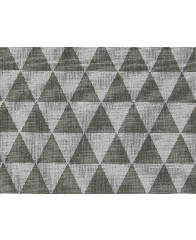 Light Weight Linen Look Canvas, Geometric Triangles, Grey