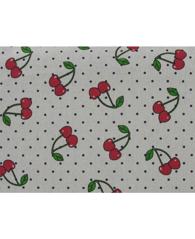 Lightweight Linen Look Canvas, Cherry Spot