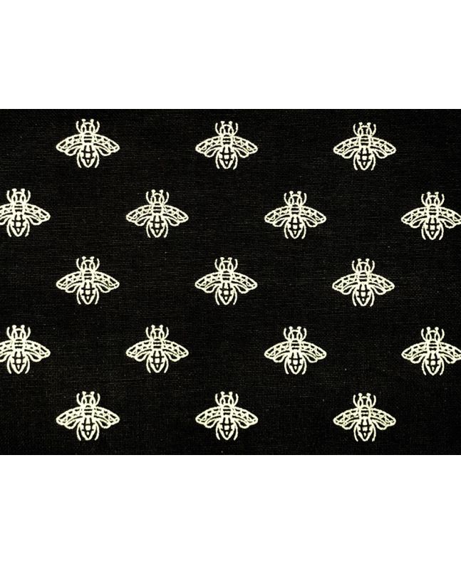 Foil Bees Linen Look Panama Canvas, Gold