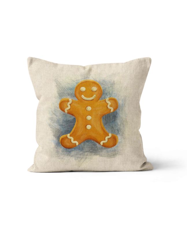 Linen Look Panama Panels, Christmas Gingerbread Man