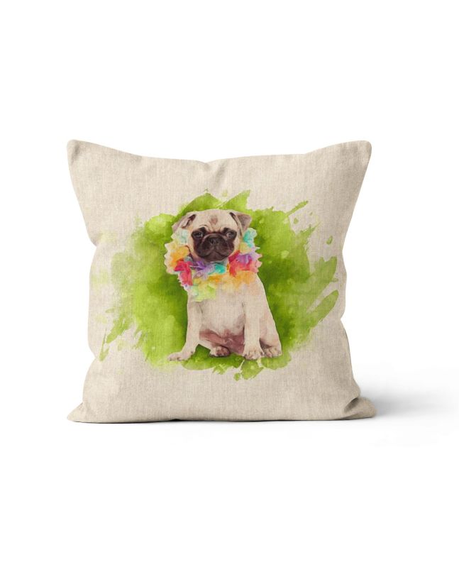 Linen Look Panama Panels, Pug Hula