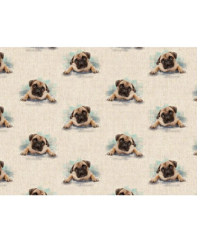 Linen Look Printed Panama, Pug