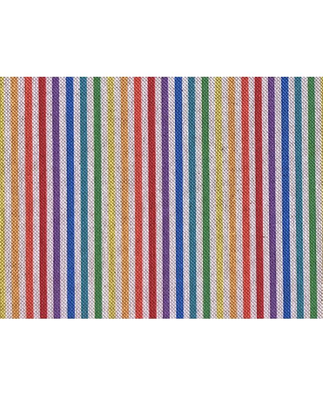 Linen Look Printed Panama, Rainbow Stripe