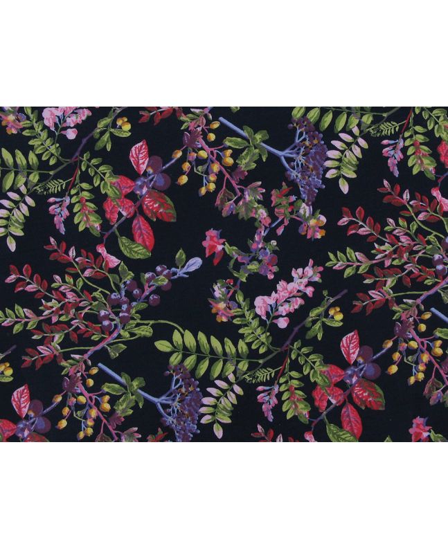 Lingonberry Cotton Poplin Print, Navy
