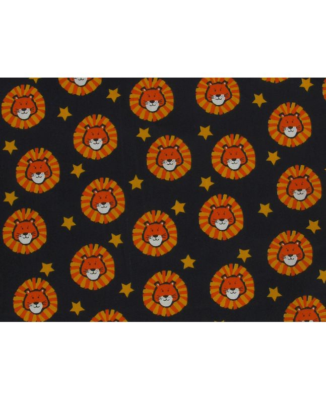 Lion Star Polycotton Print, Navy