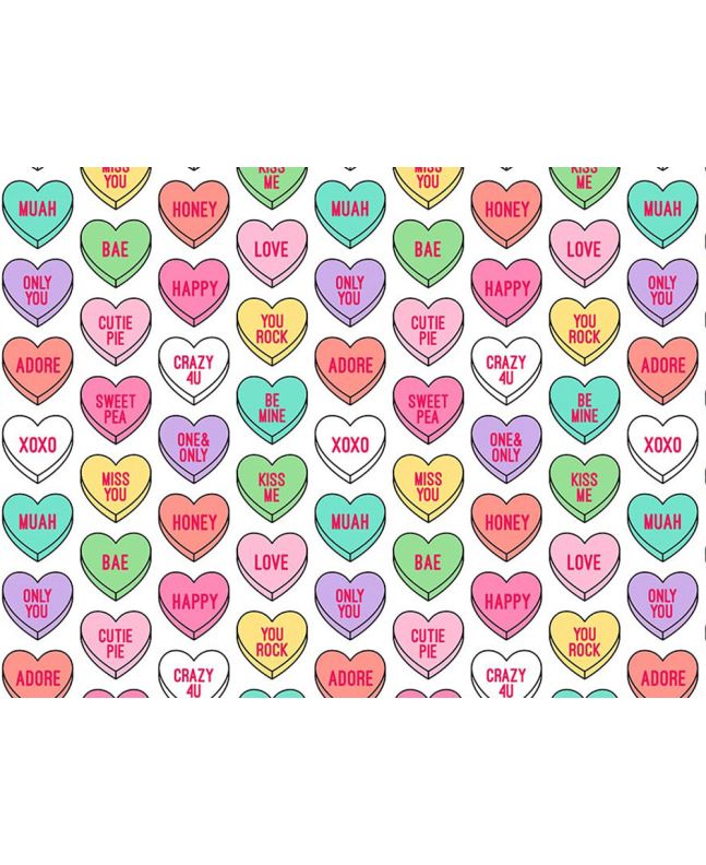 Love Hearts Cotton Print, White
