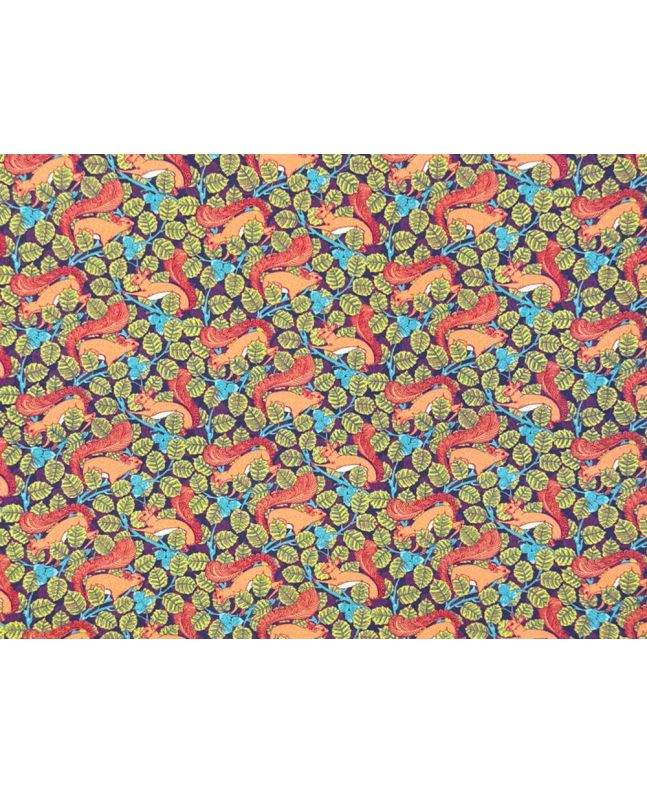 Maurice Pillard Verneuil Squirrels Cotton Percale Print