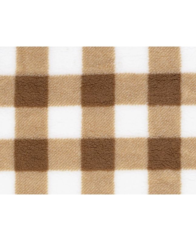 Maxi Gingham Sherpa Fleece, Camel
