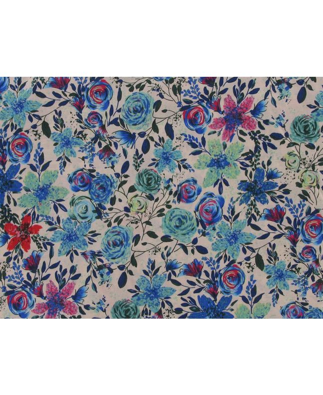 Meadow Blossom Pima Cotton Lawn, Sapphire