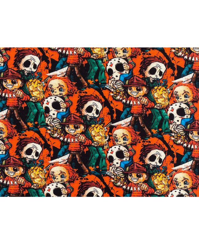 Menacing Crowd Cotton Print