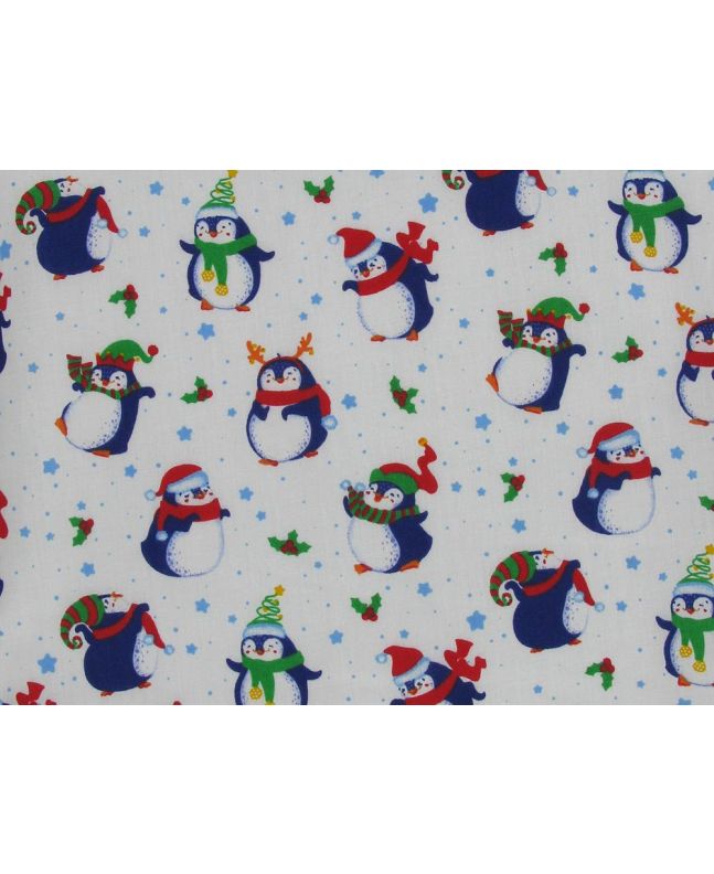 Merry Penguins Polycotton Print