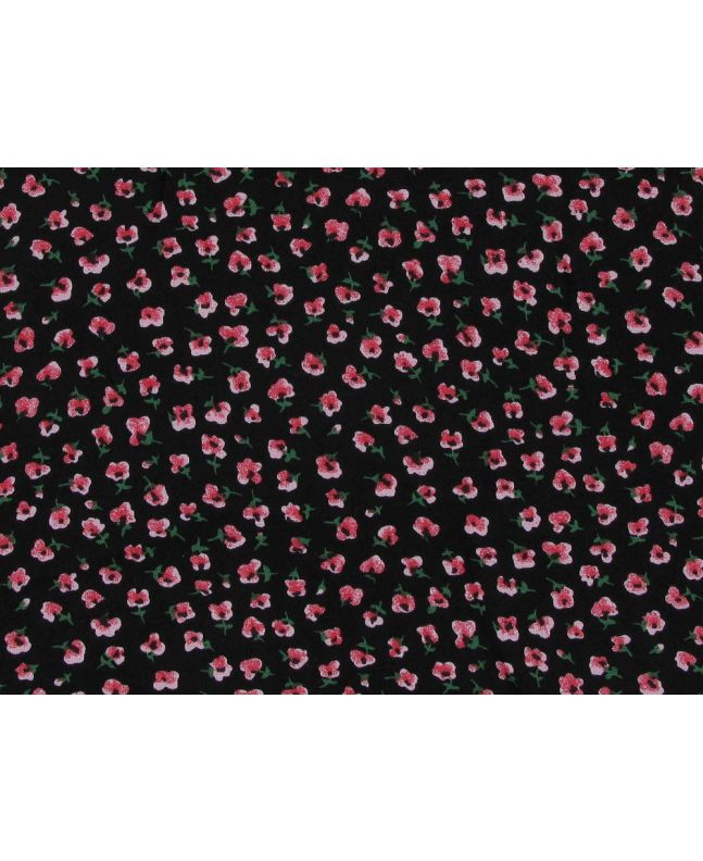 Mini Watercolour Rose Viscose Print, Red