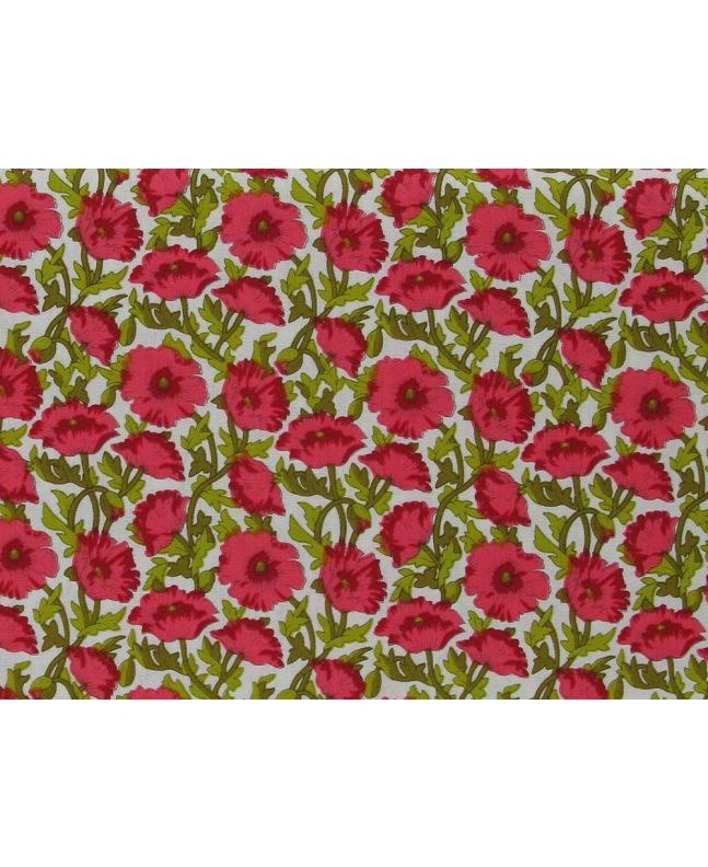 Morris Poppies Cotton Poplin, Red