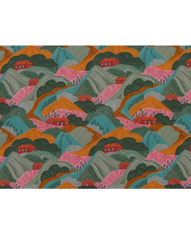 Mountain Towns Cotton Jersey Print