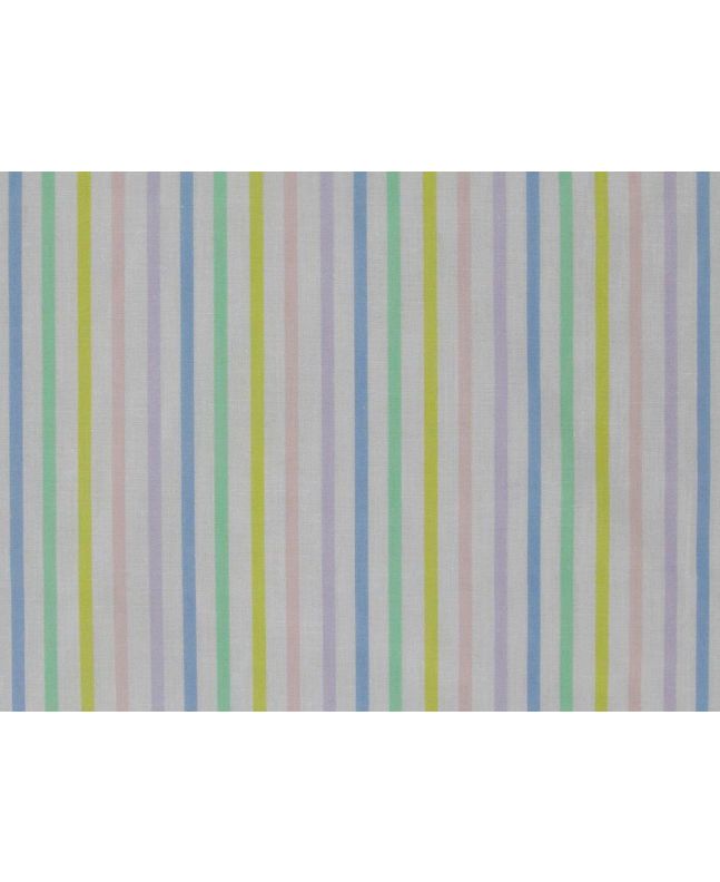 Multi Stripe Polycotton Print, Pastel