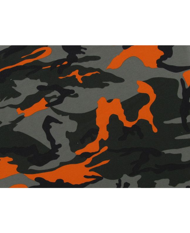 Neon Camouflage Cotton Jersey, Orange