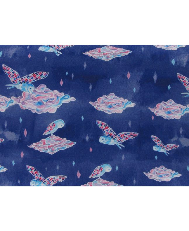 Night Owl Cotton Jersey, Blue