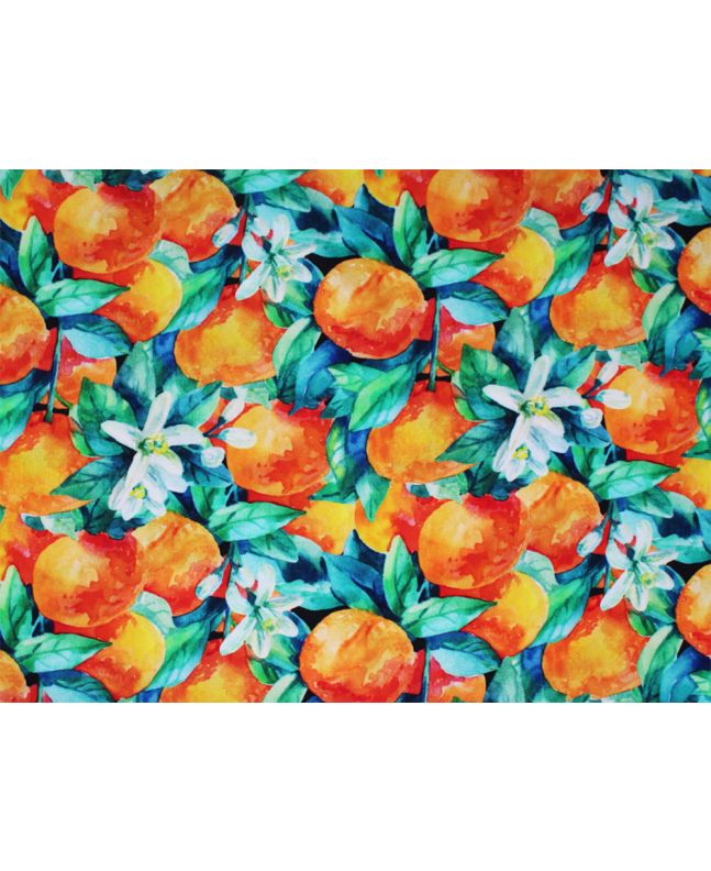 Orange Blossom Watercolour Viscose Print