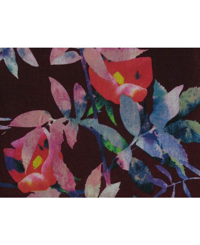 Orchid Oasis Heavy Cotton Print, Crimson