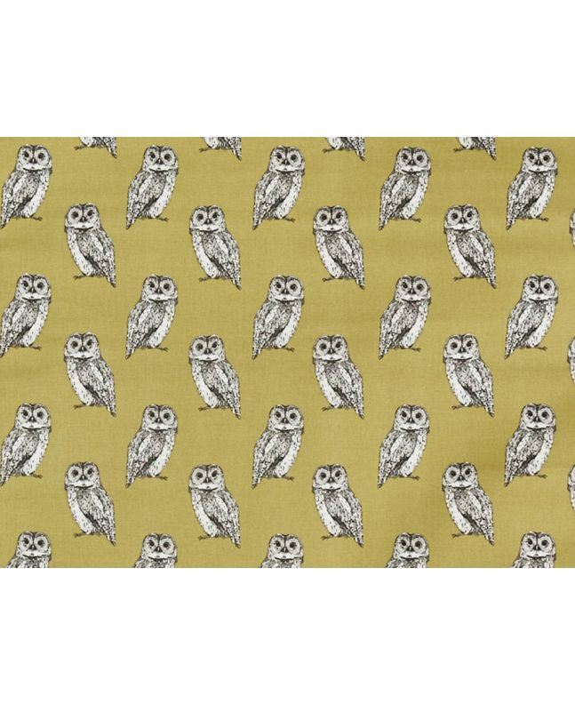 Owlet Hive Cotton Curtain Fabric, Olive