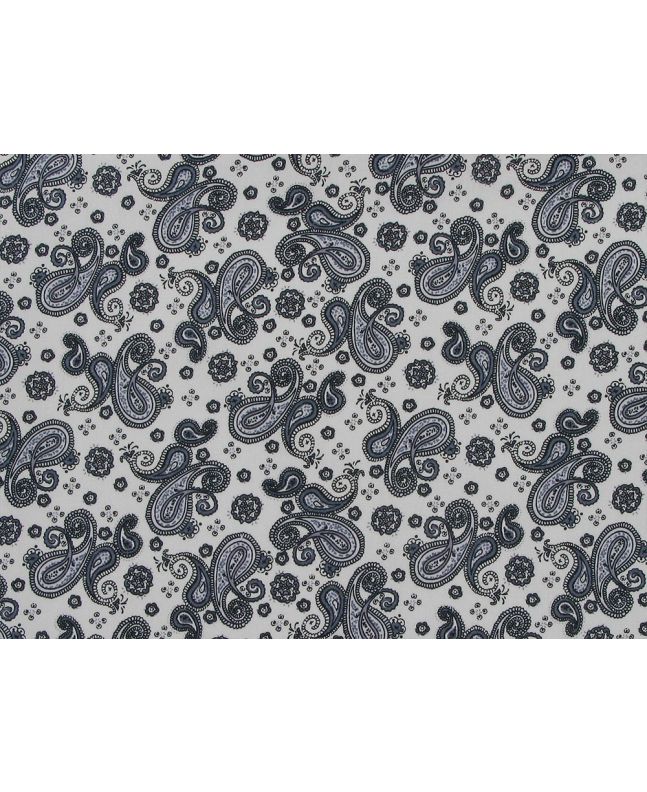 Paisley Floral Cotton Poplin Print, Black