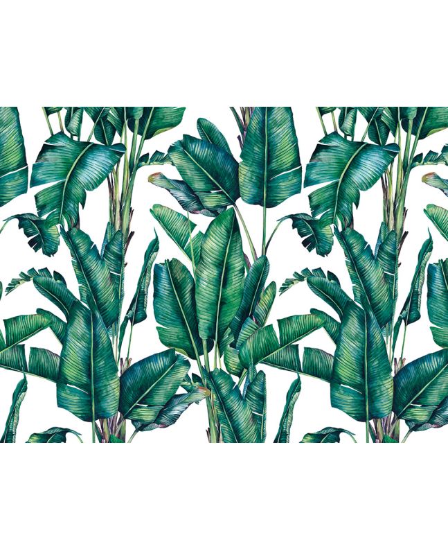 Paradise Palm Printed Velvet, Natural