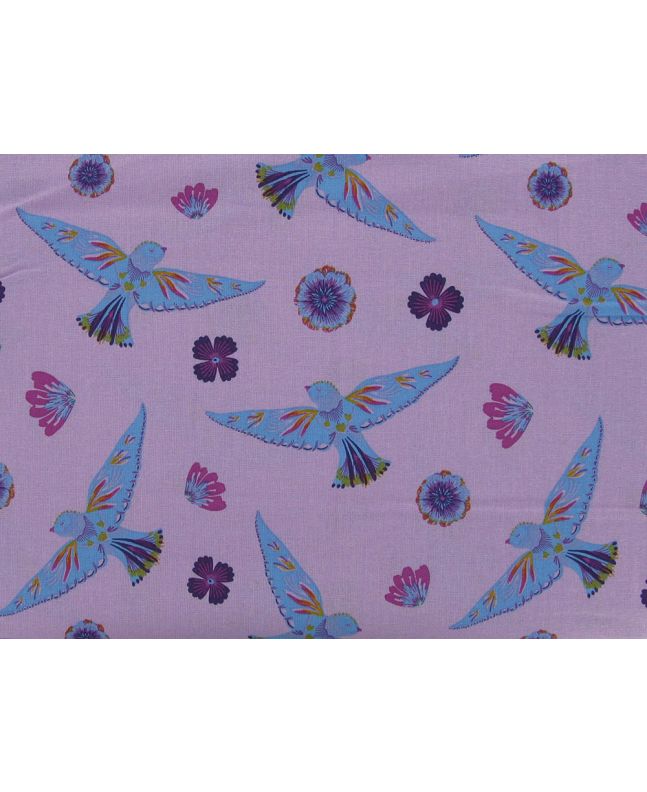 Parrots of Paradise Cotton Print, Lilac