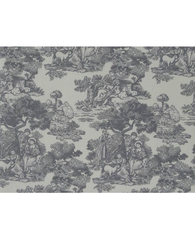 Harmony Toile Cotton Poplin Print, Grey