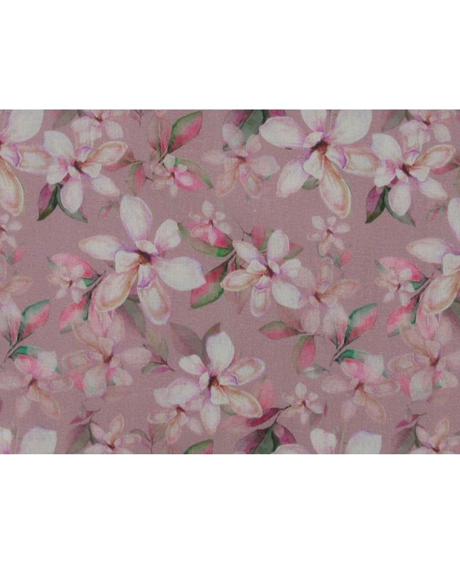Peony Vines Cotton Lawn Print, Pink