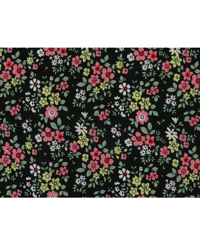Petal Dreamland Viscose Print, Black