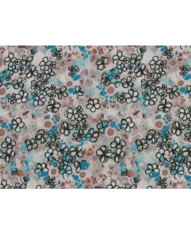 Petal Etching Cotton Satin Print, Sky Blue
