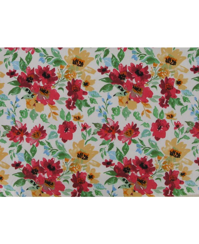 Petal Patch Cotton Poplin, Red