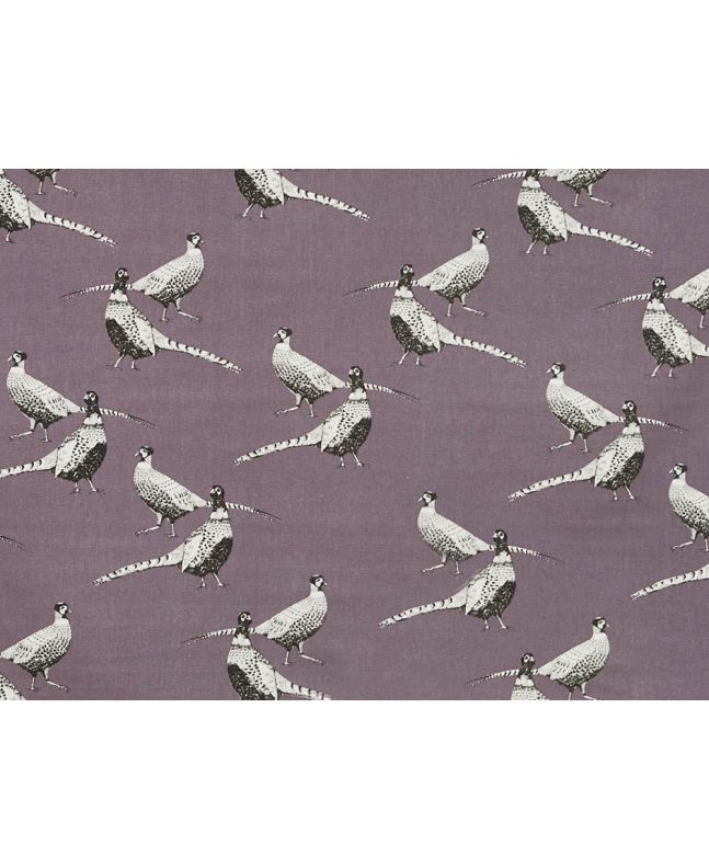 Pheasant Kingdom Cotton Curtain Fabric, Lilac