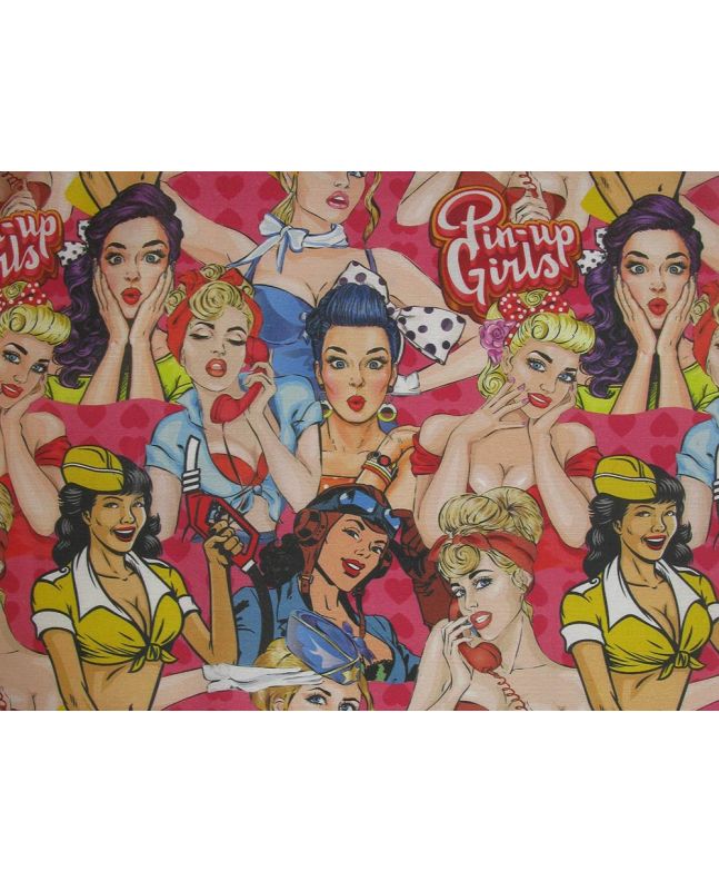 Pin Up Girls Cotton Rich Panama Canvas, Pink