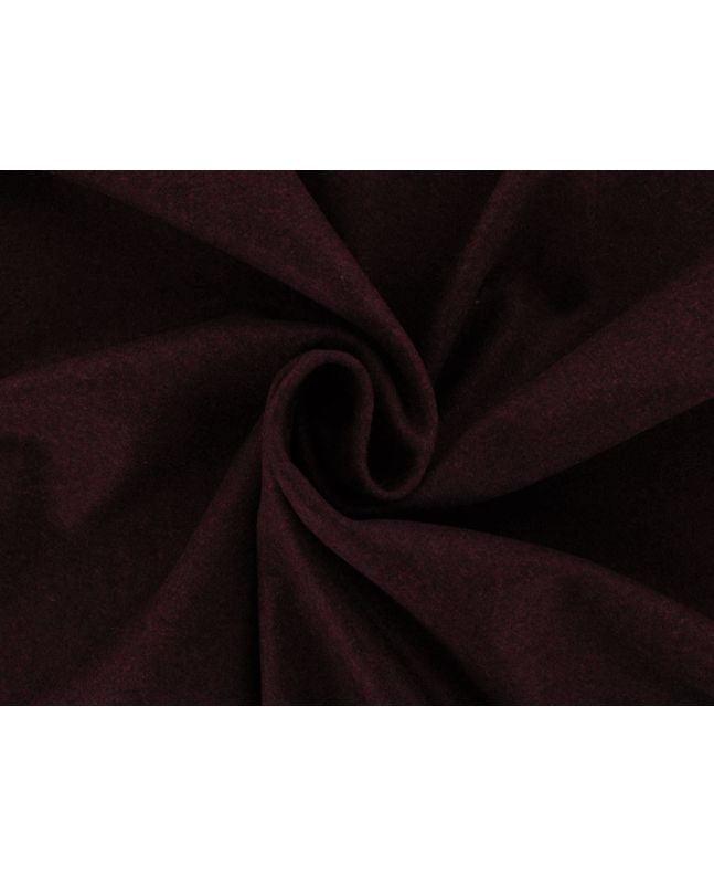 Plain Wool Blend Melton, Burgundy