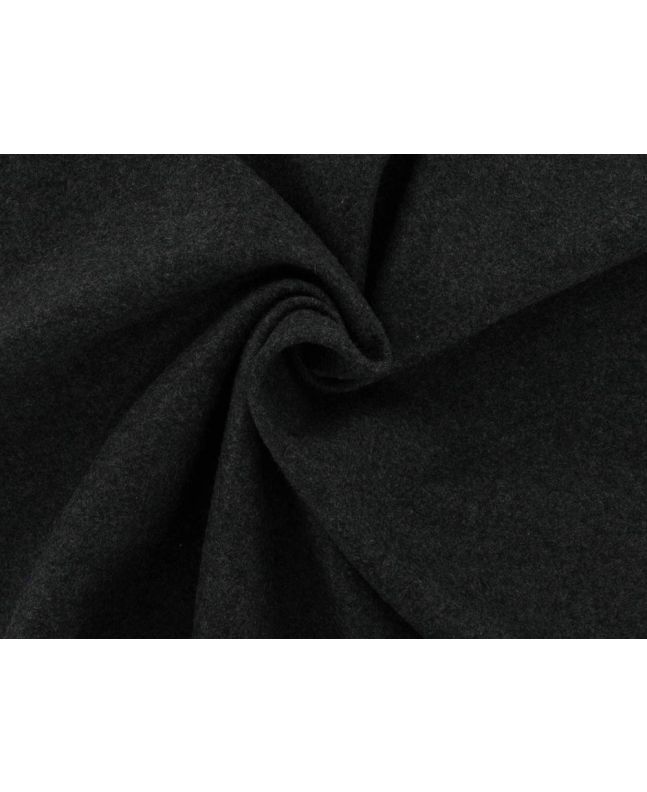 Plain Wool Blend Melton, Dark Grey Marl