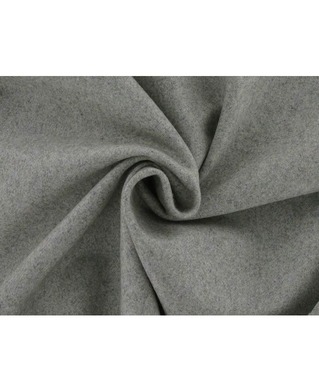 Plain Wool Blend Melton, Silver
