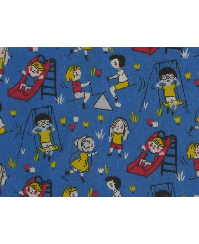 Playground Fun Time Polycotton Print, Navy