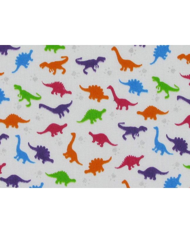 Rainbow Dinosaur Polycotton Print