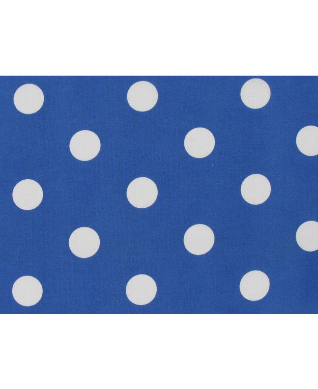 Large White Polka Dot on Royal Background Polycotton Print