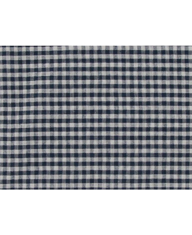 Polycotton Seersucker Mini Gingham, Navy